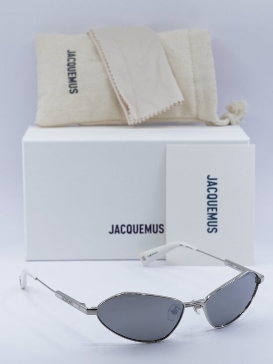 Jacquemus BAMBINO METAL JAC/68 C3 Cat Eye Sunglasses - Silver/Grey - Picture 8 of 12